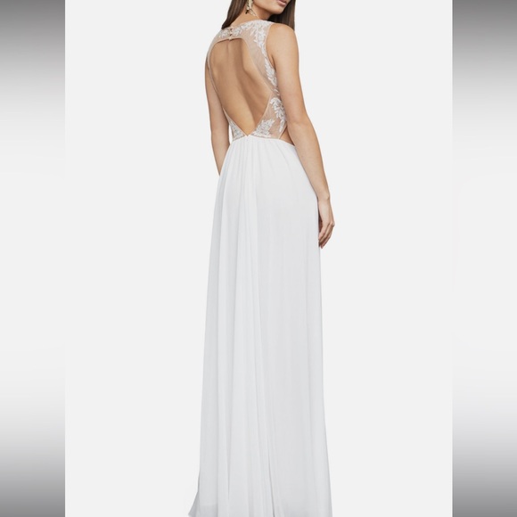 BCBGMaxAzria White and Tan Maxi Dress - Picture 1 of 4